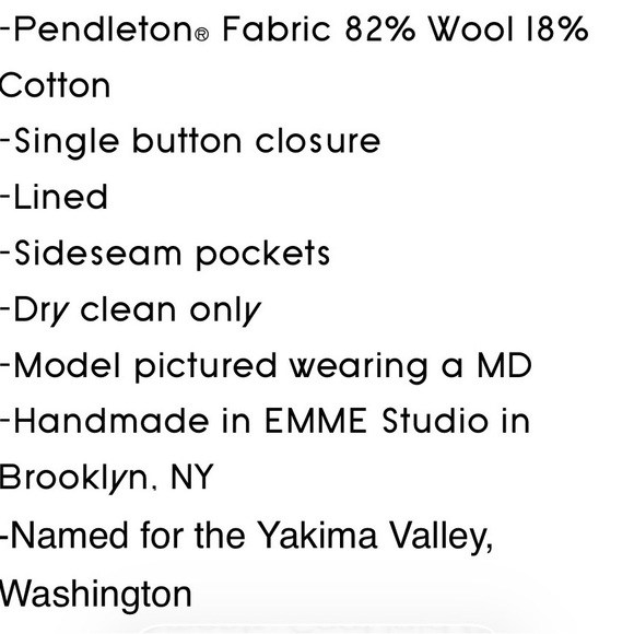 Rare Emme Studio Pendleton Red and Black Geometric Coat NWOT - Picture 16 of 16